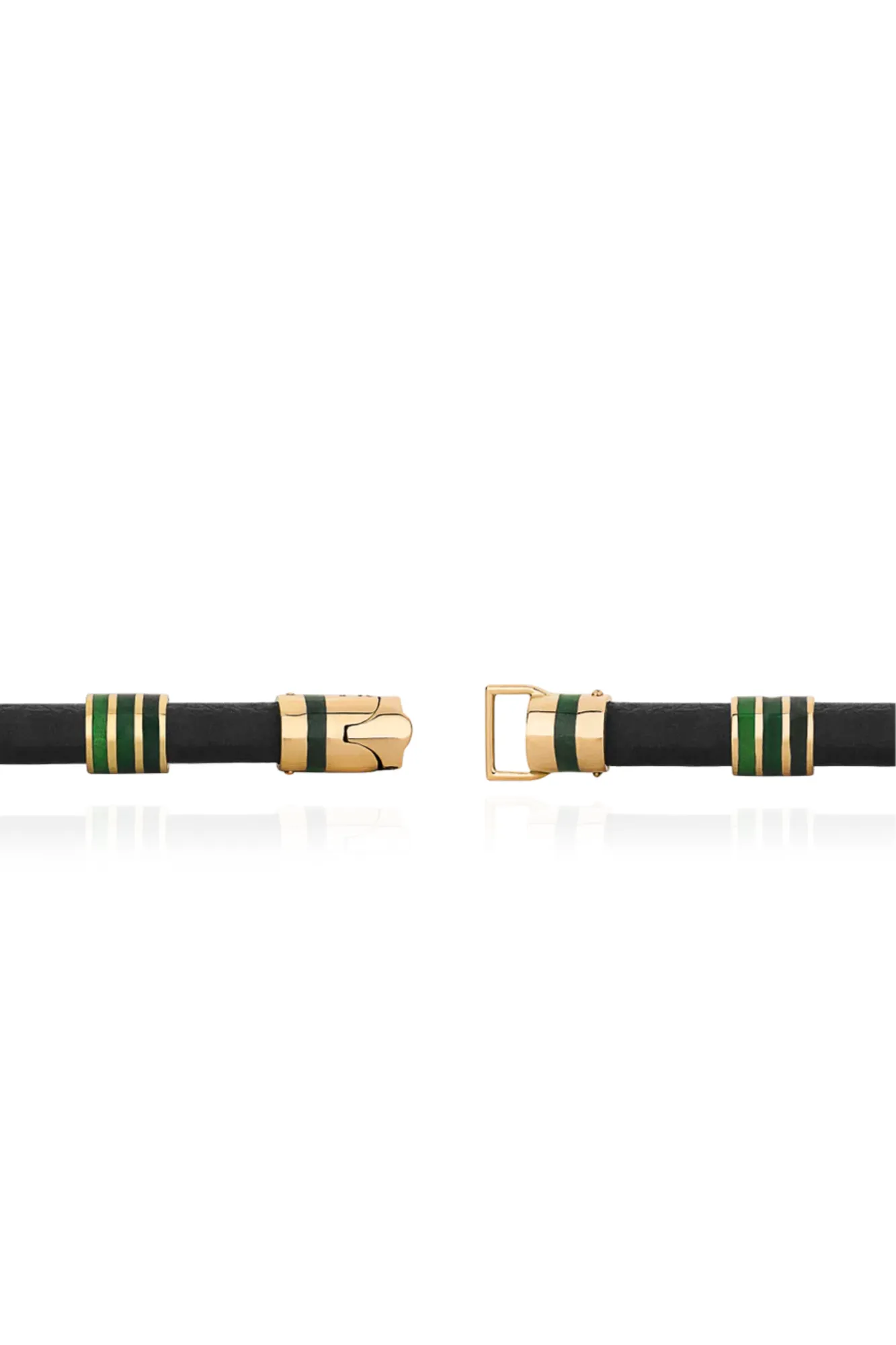 14:40 Natural Black Leather Bracelet