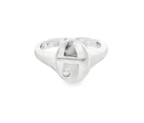 14K White Gold Signet Fashion Ring