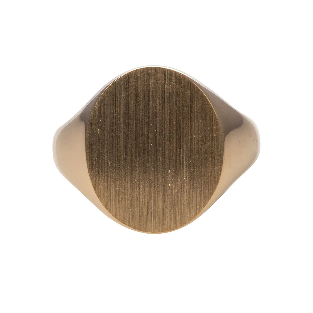 14K Yellow Gold 15x12mm Oval Signet Ring
