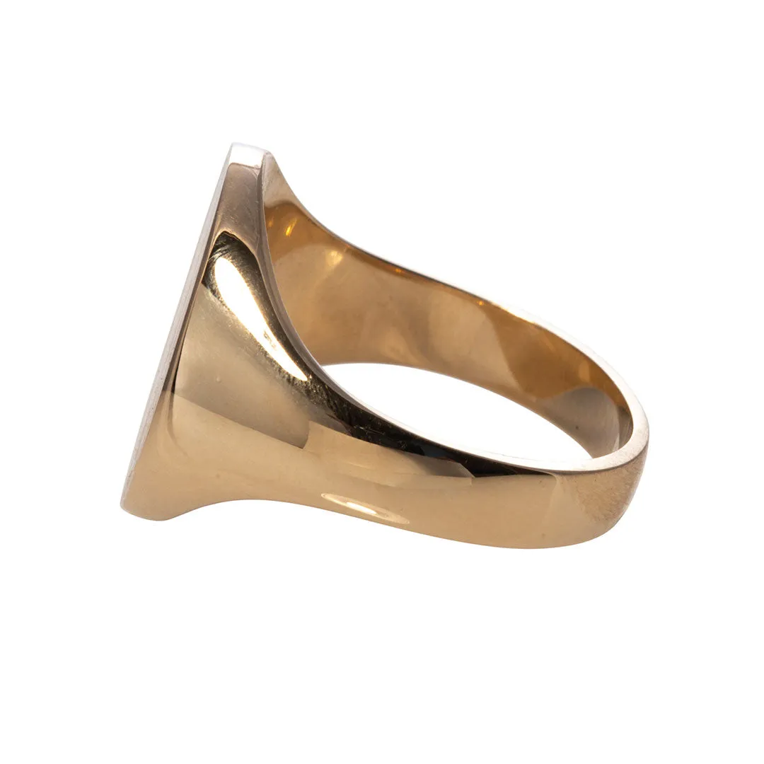 14K Yellow Gold 15x12mm Oval Signet Ring