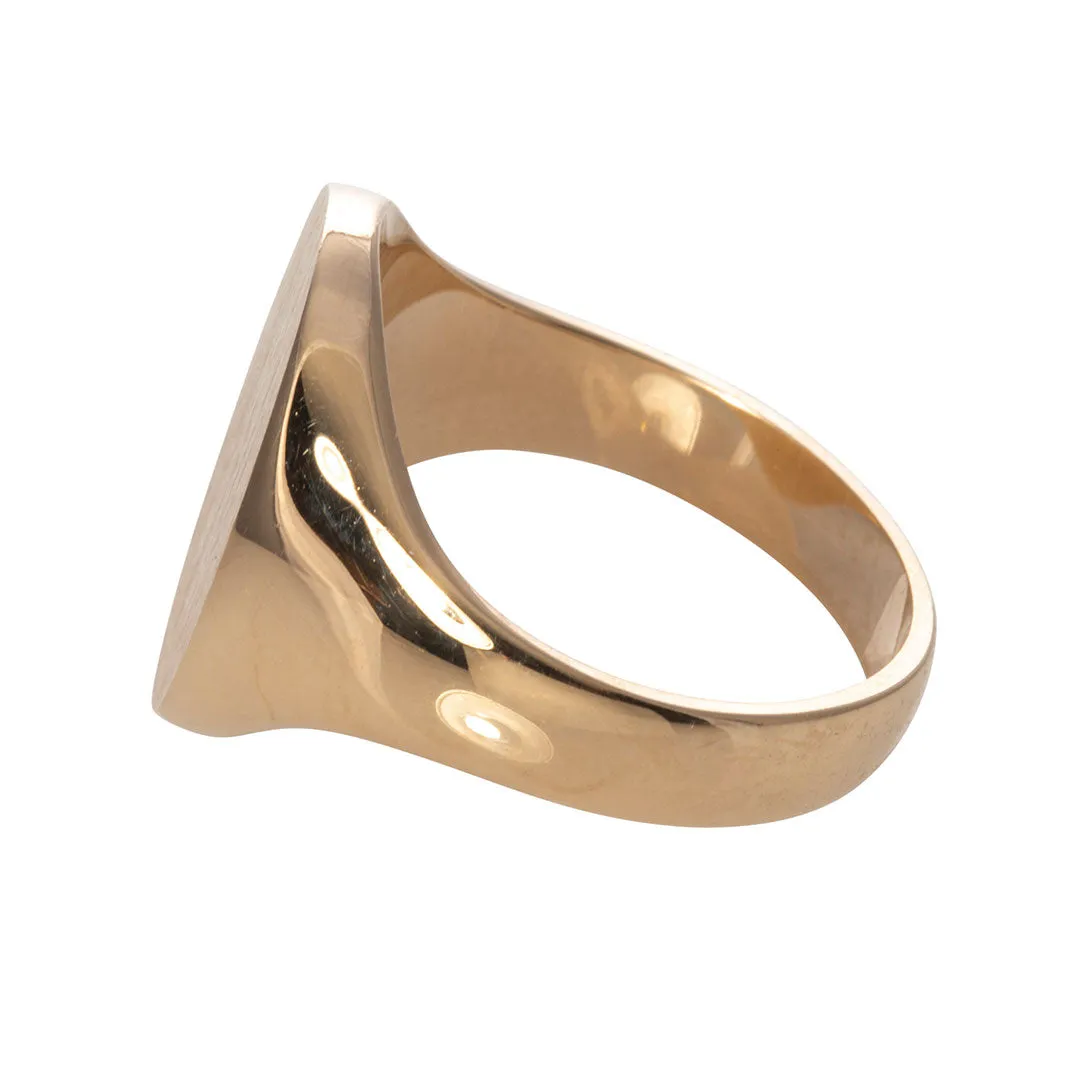 14K Yellow Gold 15x12mm Oval Signet Ring