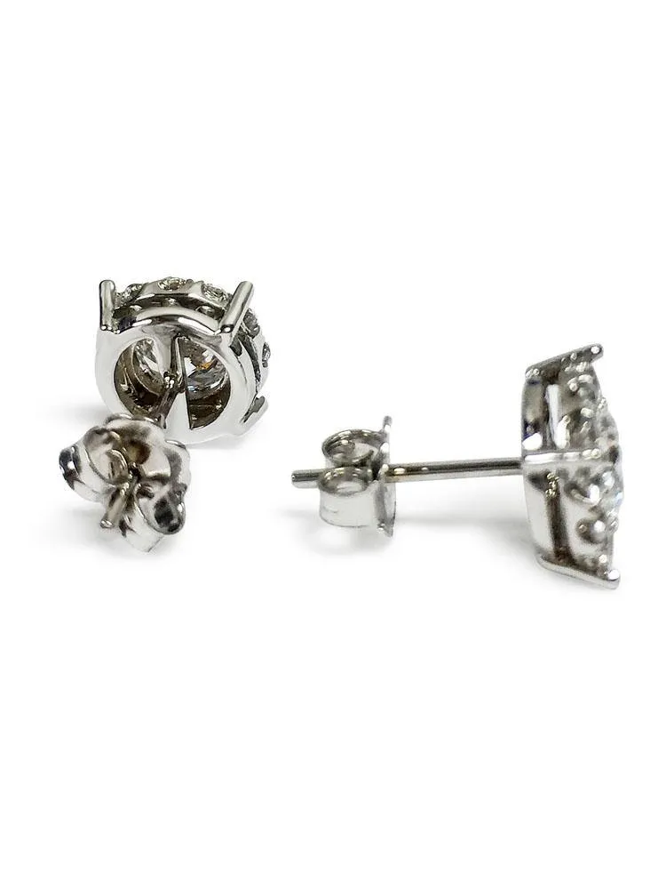 2 Carat Total Weight 14K W Gold Stud Earring
