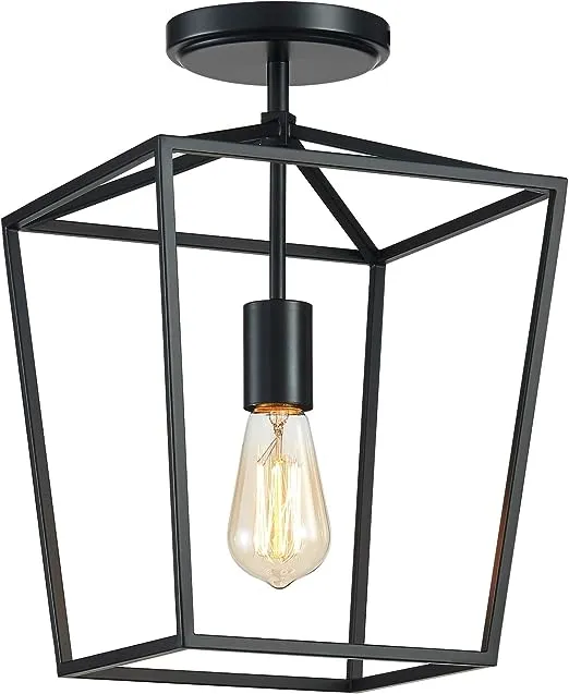 4-Bulb Iron Cage Chandelier