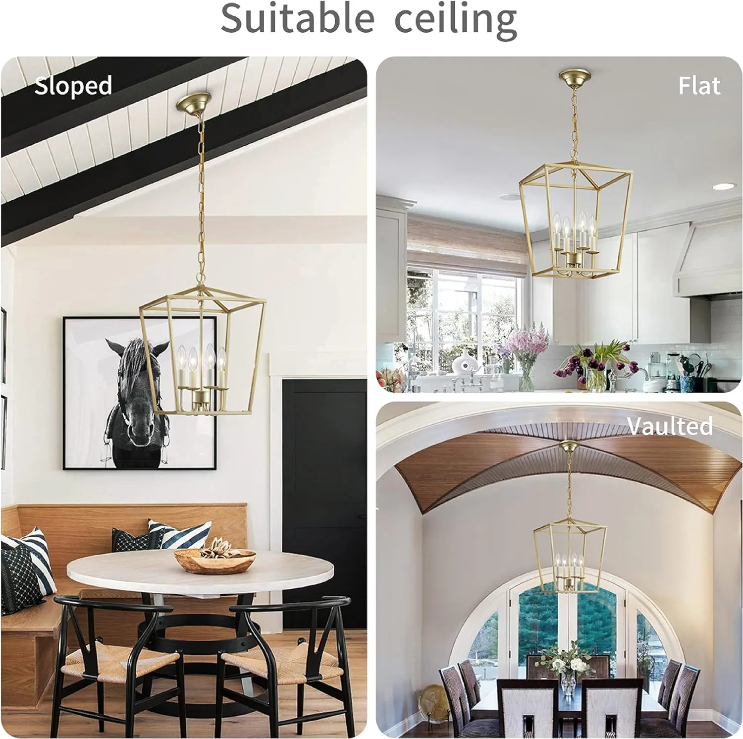 4-Bulb Iron Cage Chandelier