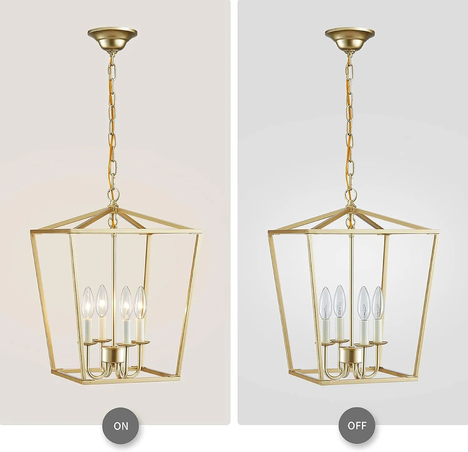 4-Bulb Iron Cage Chandelier