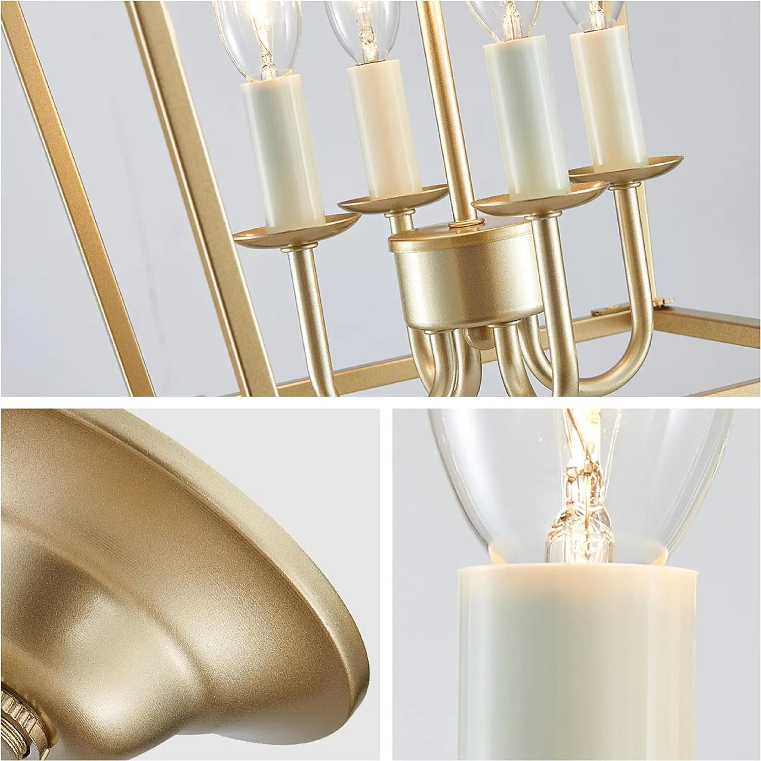 4-Bulb Iron Cage Chandelier