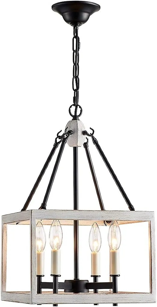 4-Bulb Iron Cage Chandelier