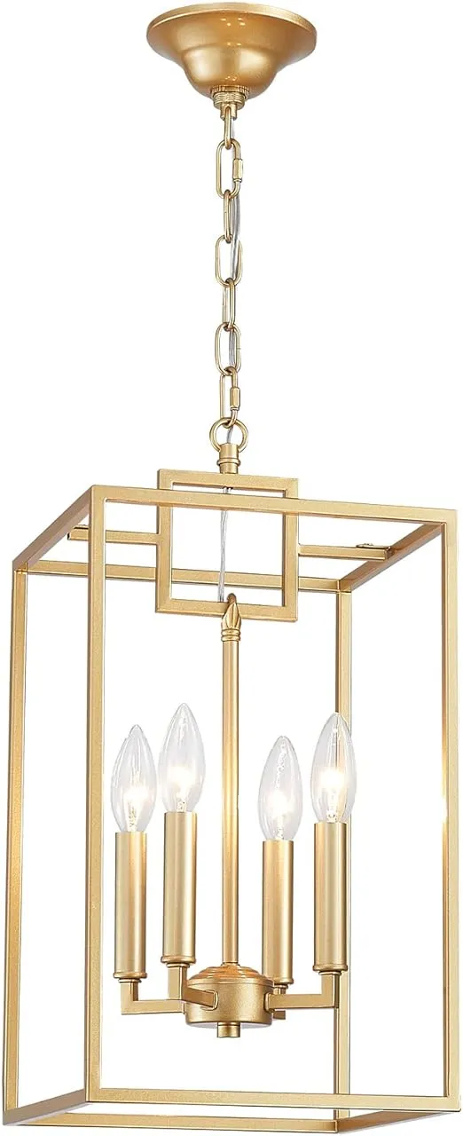 4-Bulb Iron Cage Chandelier