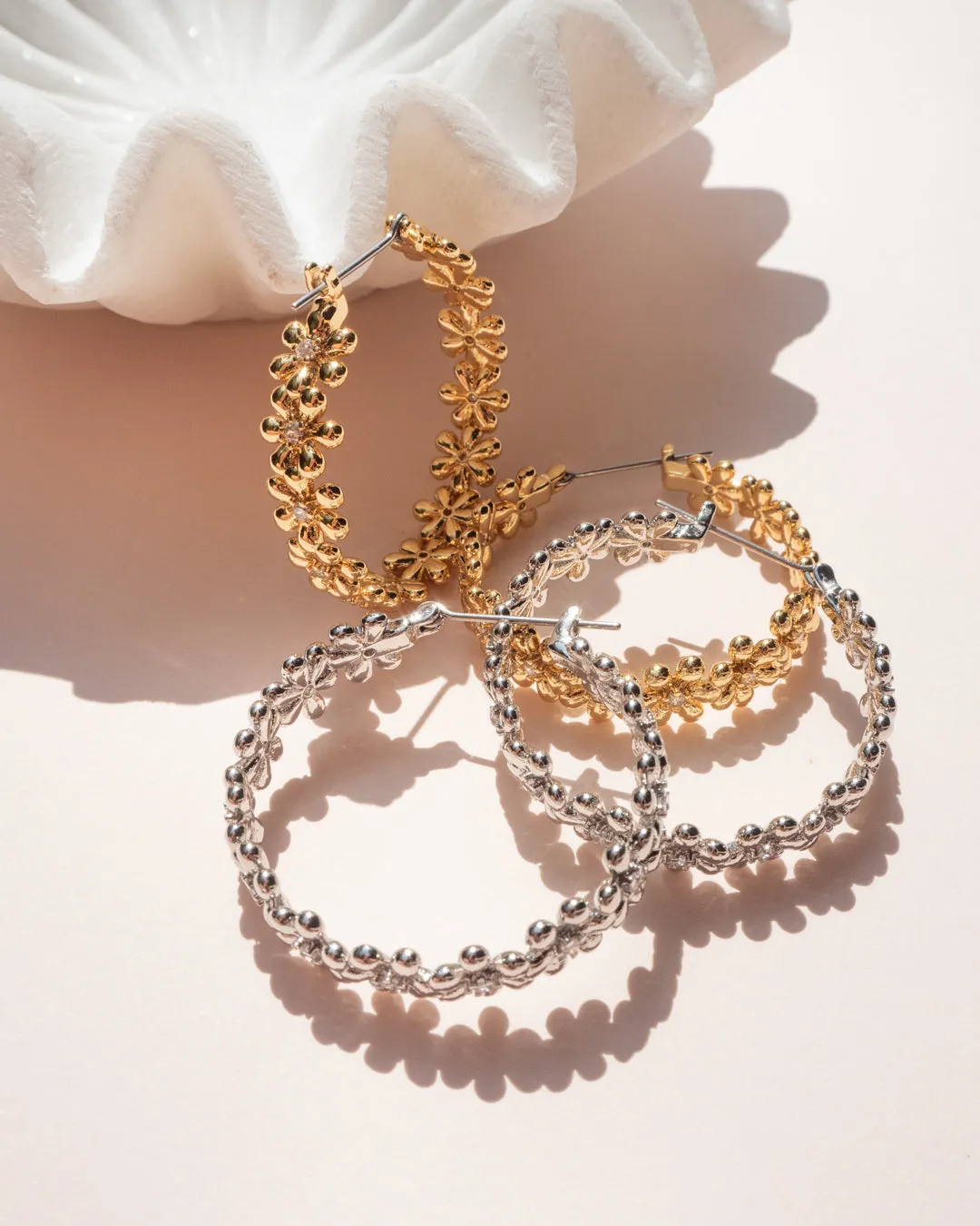 Daisy Chain Hoops- Gold