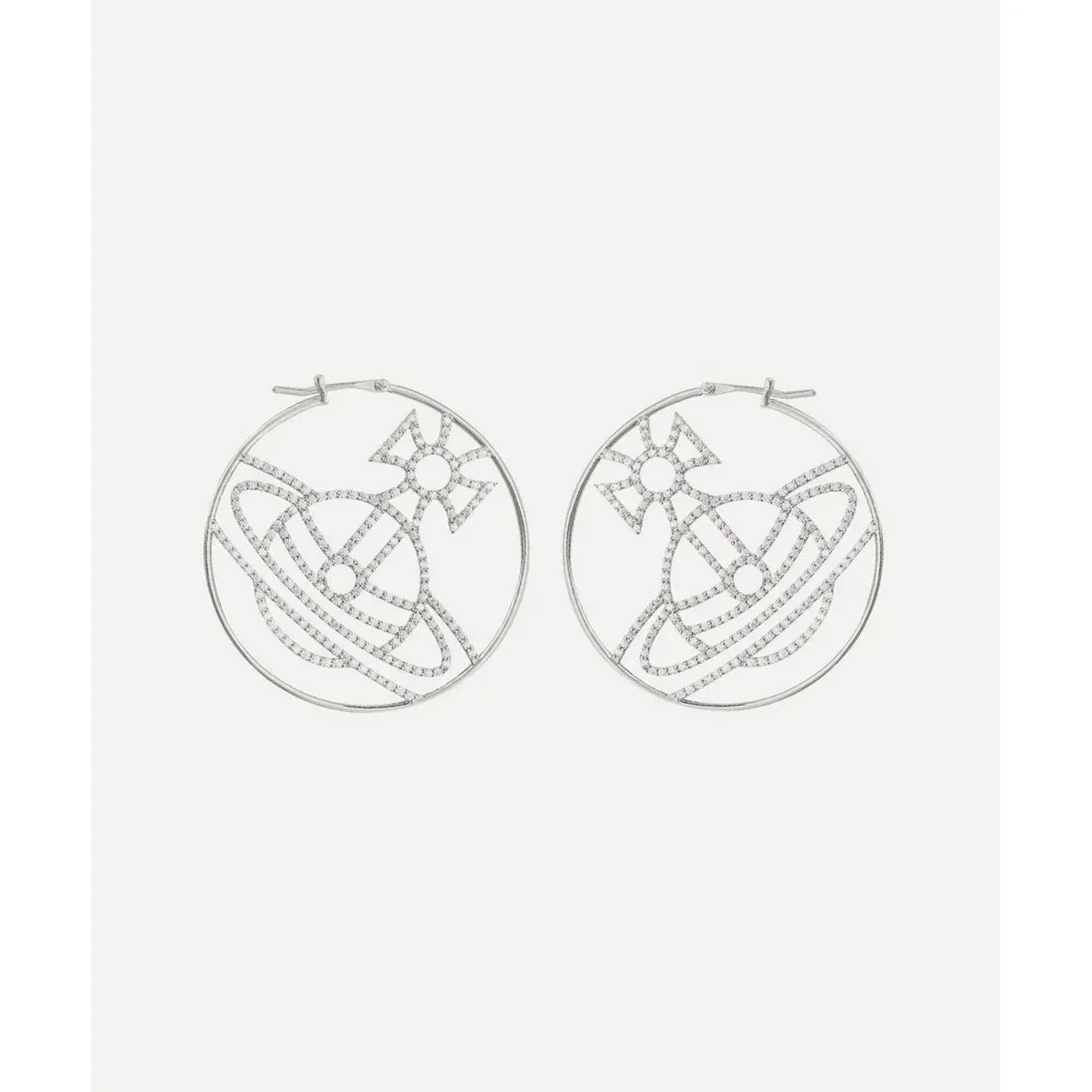 Eloisa CZ Hoop Earrings Platinum/White/Crystal