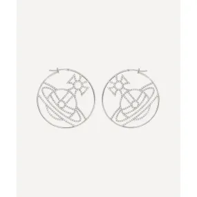 Eloisa CZ Hoop Earrings Platinum/White/Crystal
