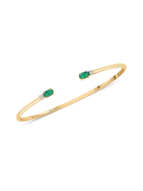 Emerald Gold Bangle For Women - Size 2.4