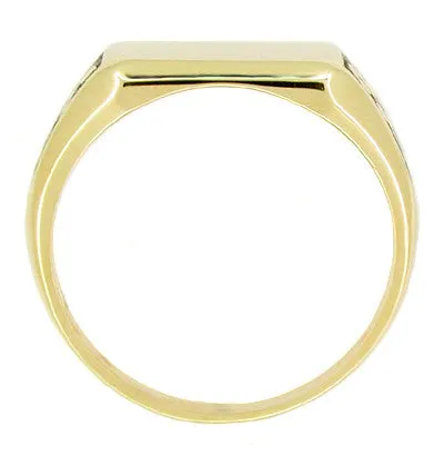 Enameled Antique Signet Ring in 10 Karat Gold
