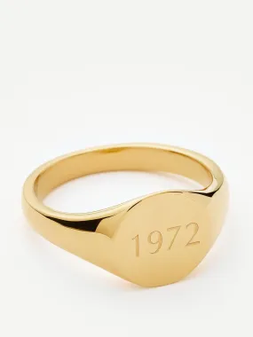 Engravable round signet ring