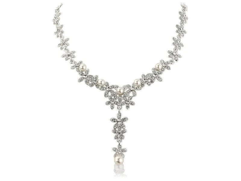 Faith Crystal and Pearl Necklace