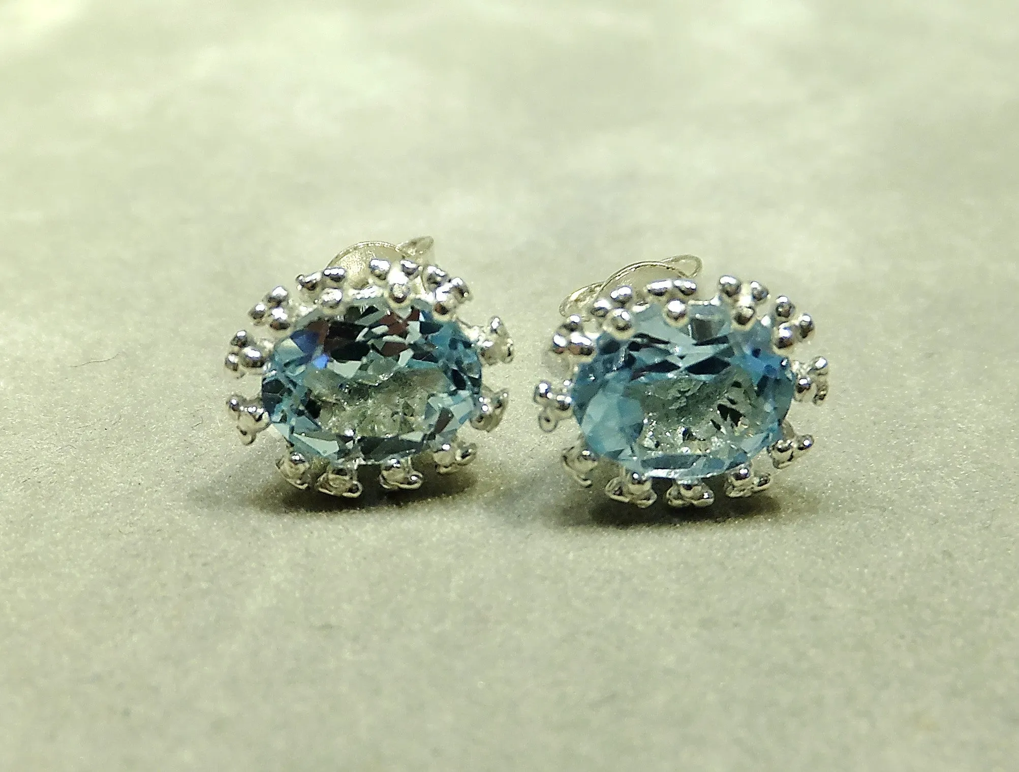 Genuine <a style="font-size:1em;"href="https://thebutlercollection.com/products/blue-topaz-earrings">Blue Topaz Earrings</a> Gemstone Stud