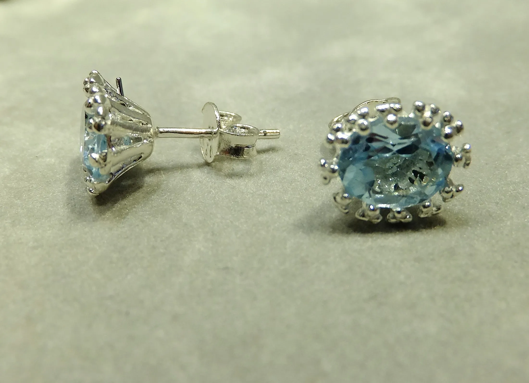 Genuine <a style="font-size:1em;"href="https://thebutlercollection.com/products/blue-topaz-earrings">Blue Topaz Earrings</a> Gemstone Stud