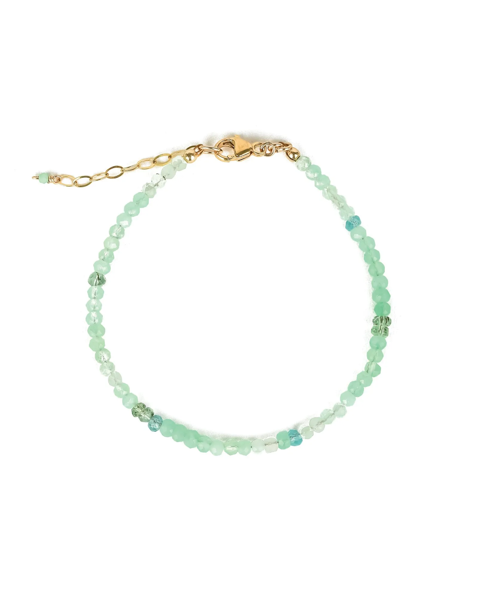 Green Mix Stone Bracelet | 3mm