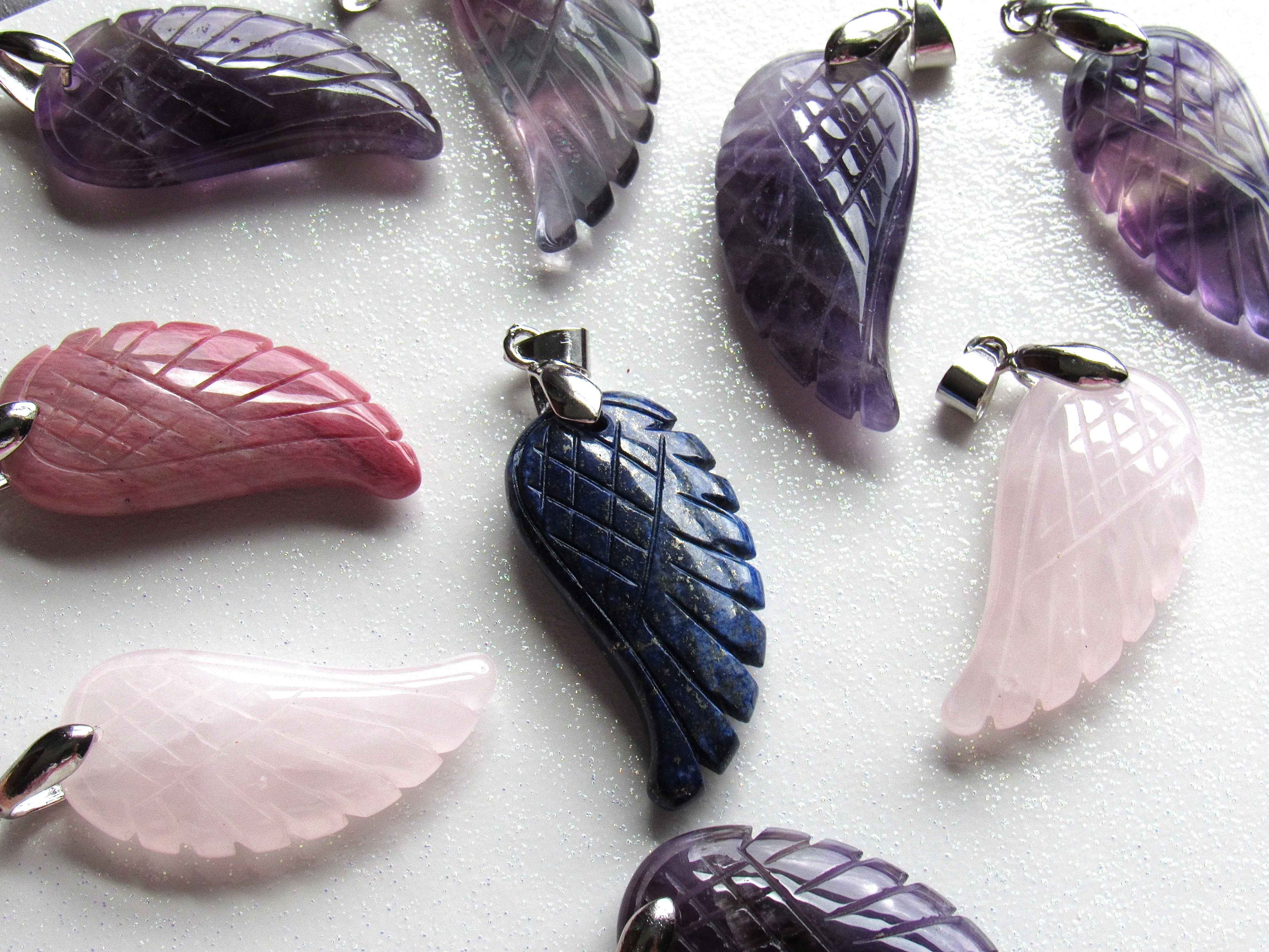 Lapis Lazuli Angel Wing Necklaces