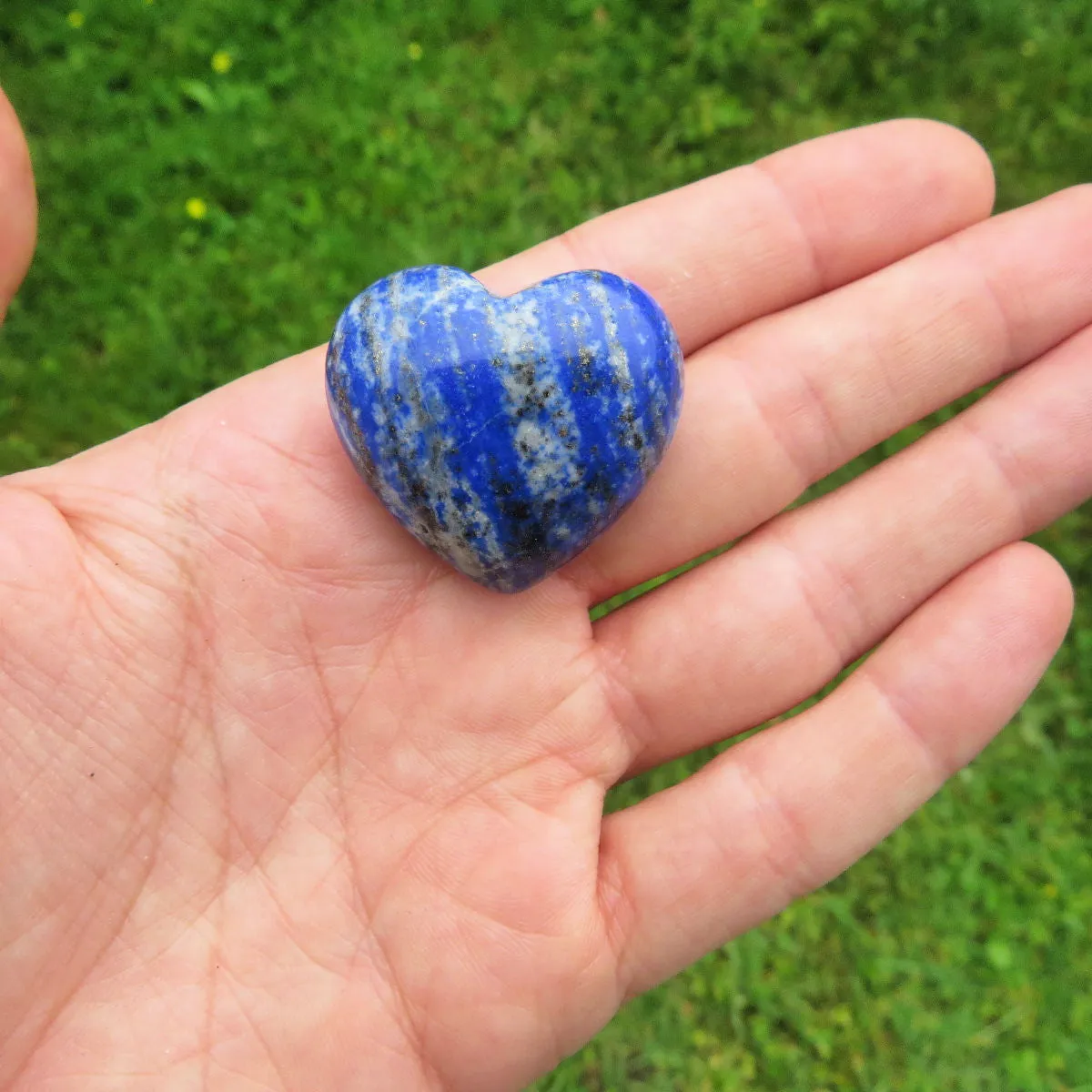 Lapis Lazuli Puffy Heart 1.25" | Carved Crystal Heart Stone