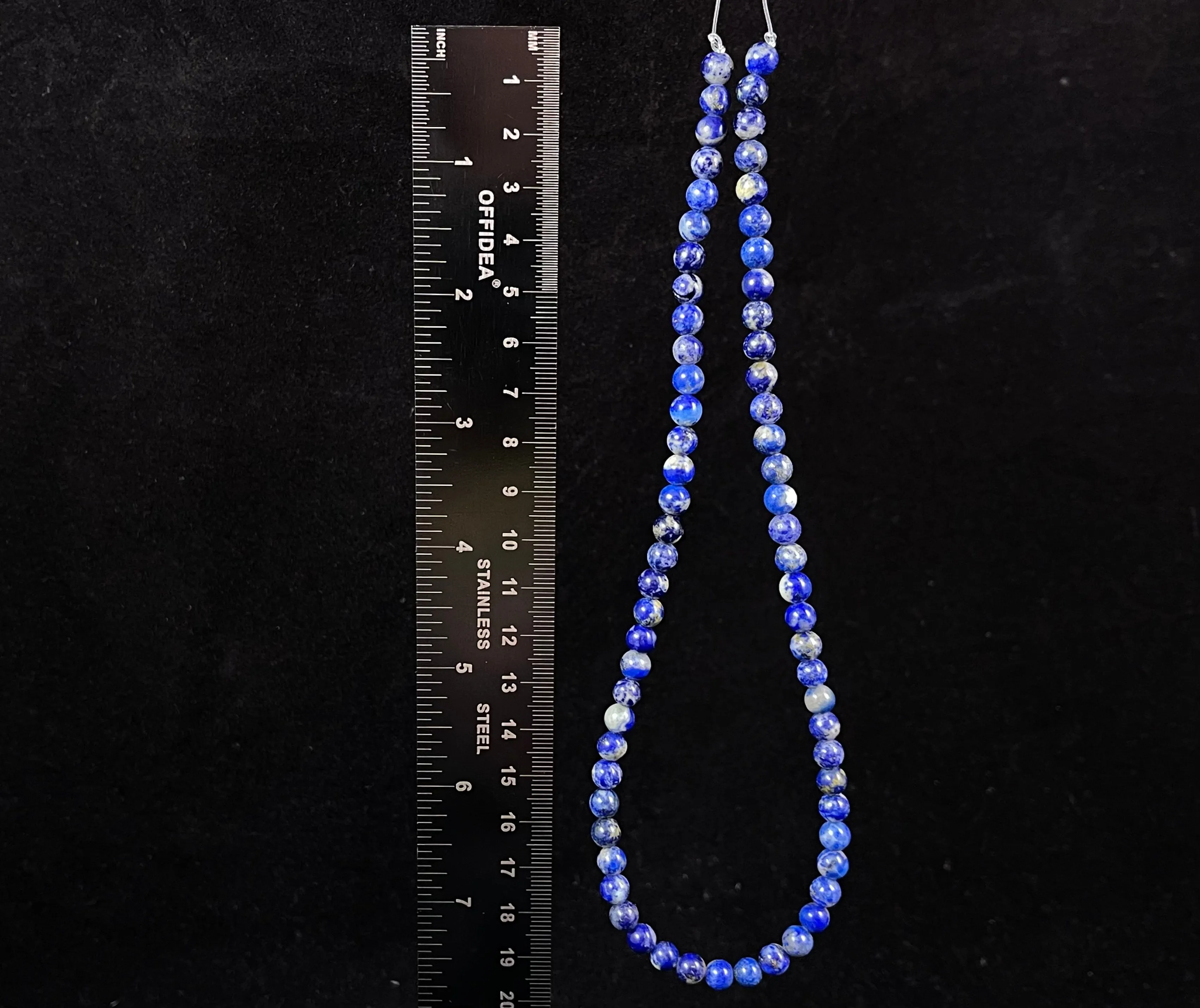 Lapis Lazuli Round Bead Strand A0110