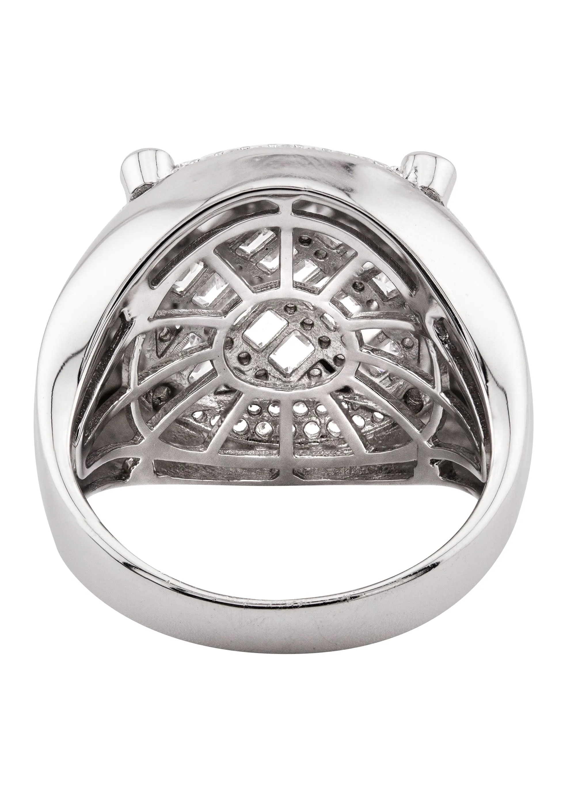 Mens Silver CZ Pinky Ring | Appx 10.6 Grams