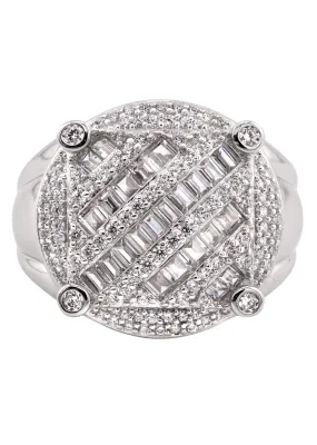 Mens Silver CZ Pinky Ring | Appx 10.6 Grams