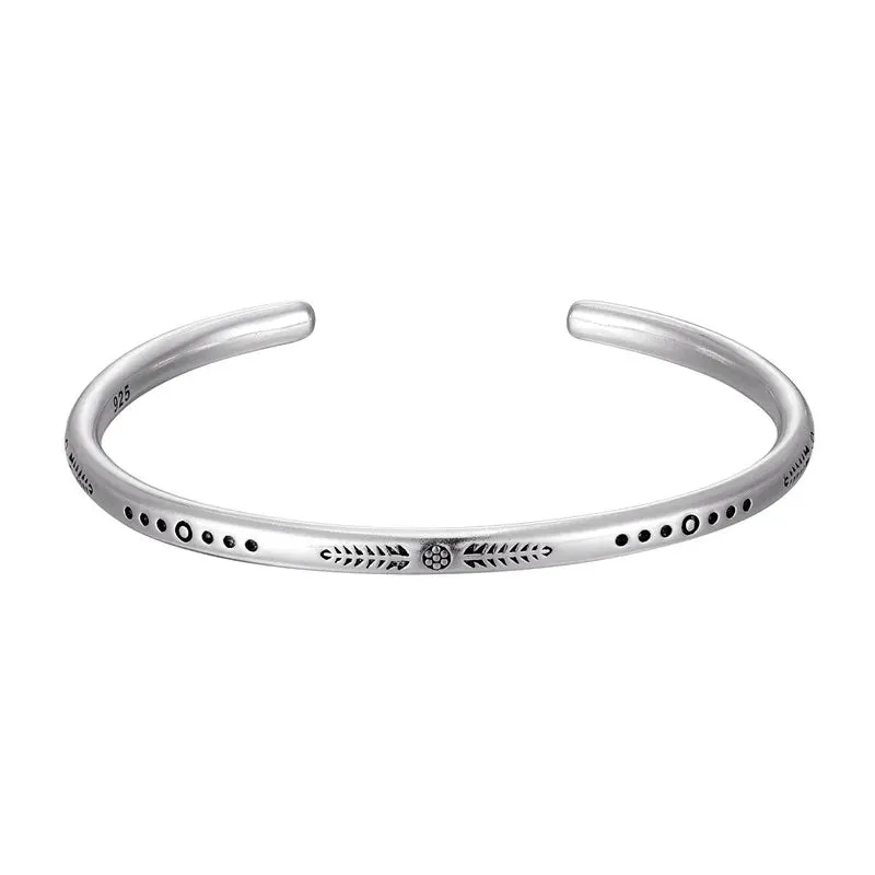 New Arrival Vintage Silver Color Fish Pattern Open Bracelet Bangle Hand Beat Irregular Bracelet For Women Men Jewelry