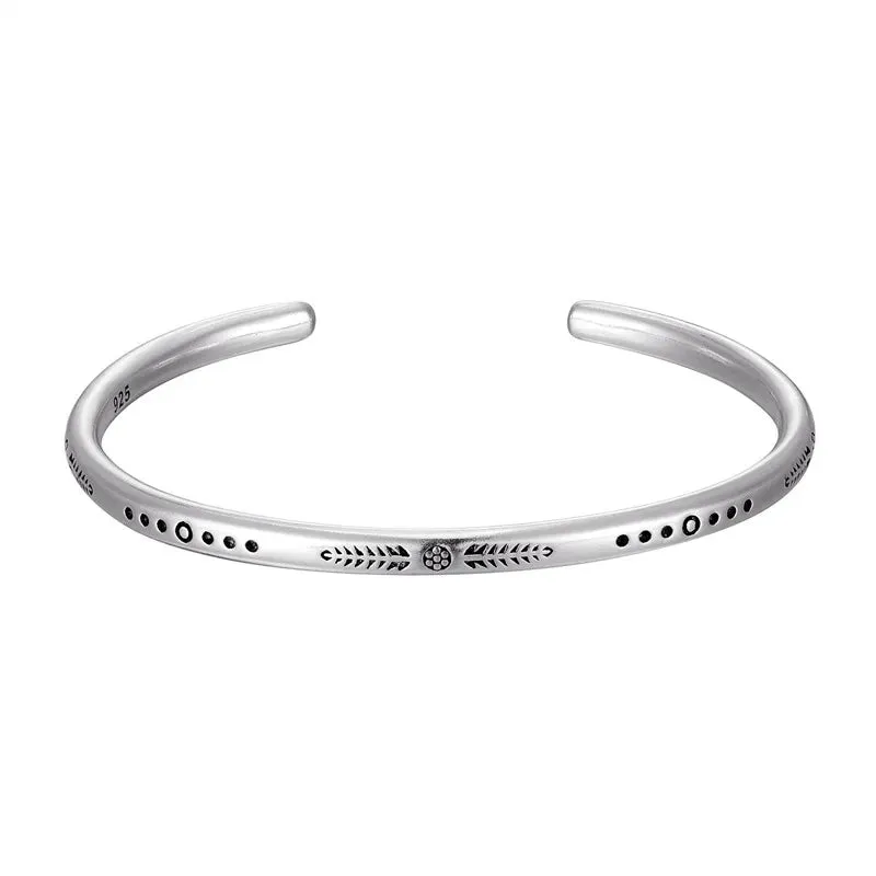 New Arrival Vintage Silver Color Fish Pattern Open Bracelet Bangle Hand Beat Irregular Bracelet For Women Men Jewelry