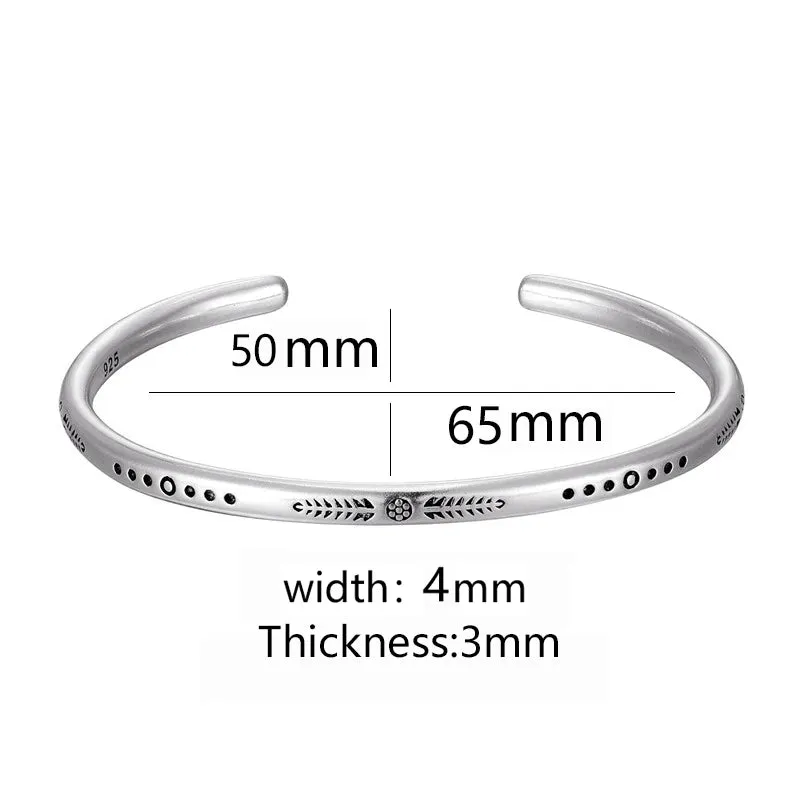 New Arrival Vintage Silver Color Fish Pattern Open Bracelet Bangle Hand Beat Irregular Bracelet For Women Men Jewelry