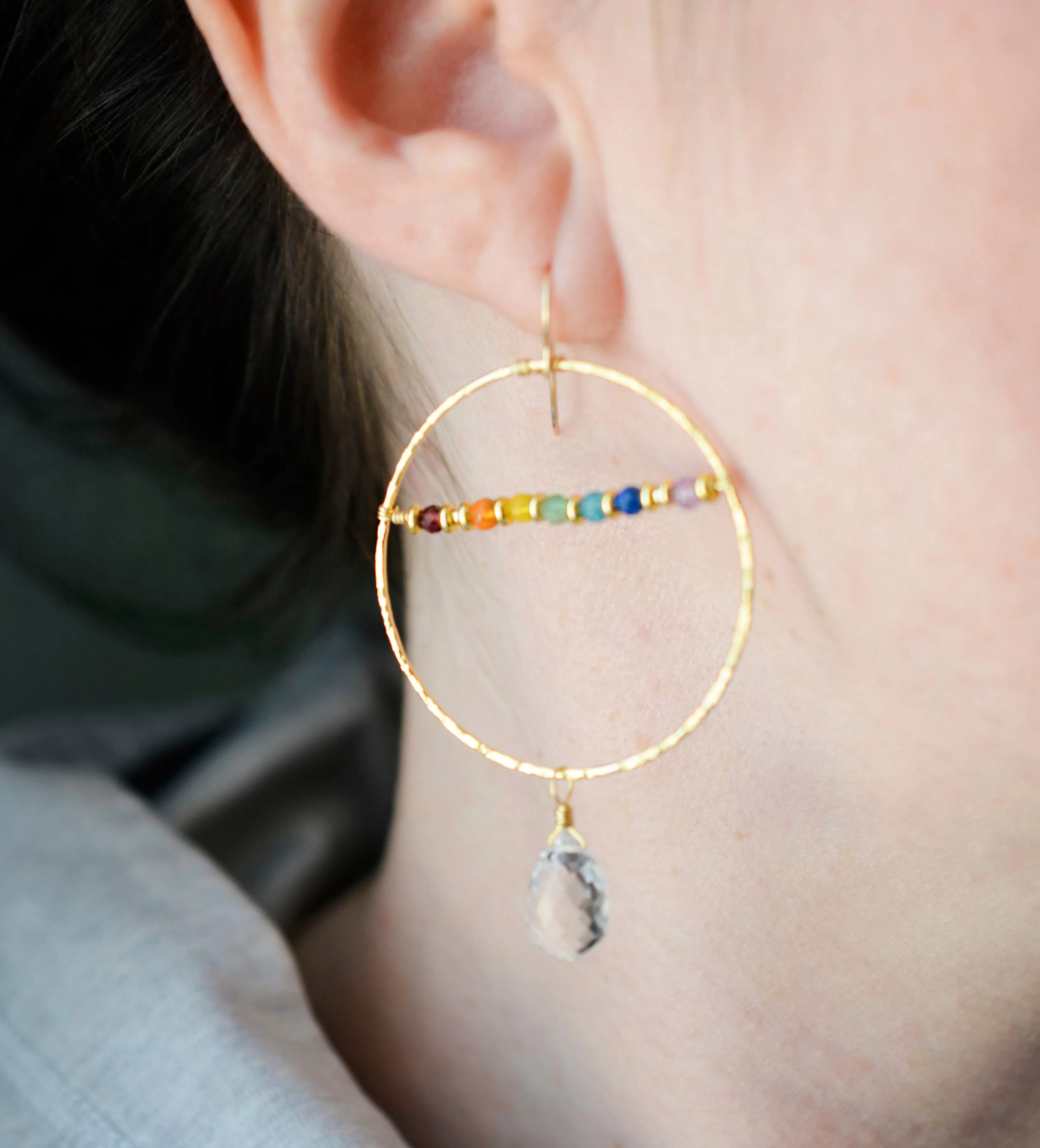 Rainbow Joie Hoop Earrings