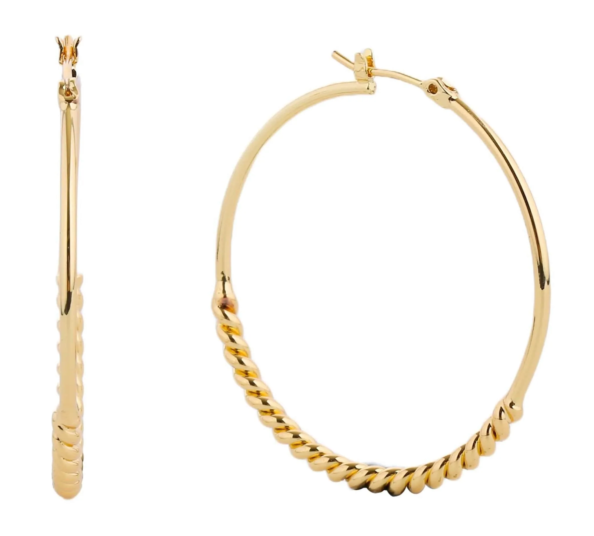 SJE310339 14K Dipped Pin Catch Hoop Earrings
