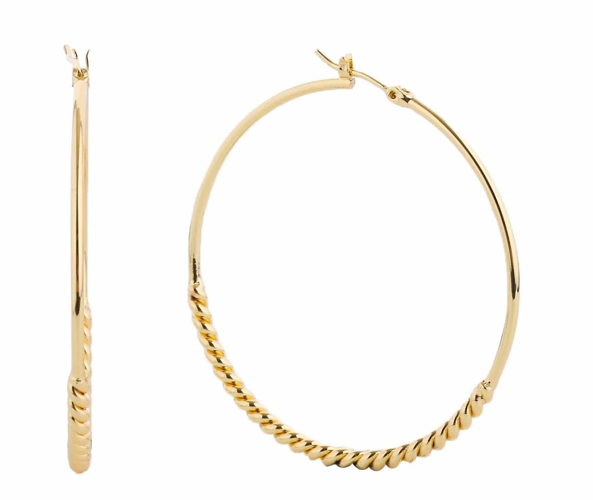 SJE310339 14K Dipped Pin Catch Hoop Earrings