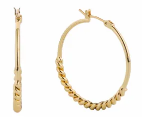 SJE310339 14K Dipped Pin Catch Hoop Earrings