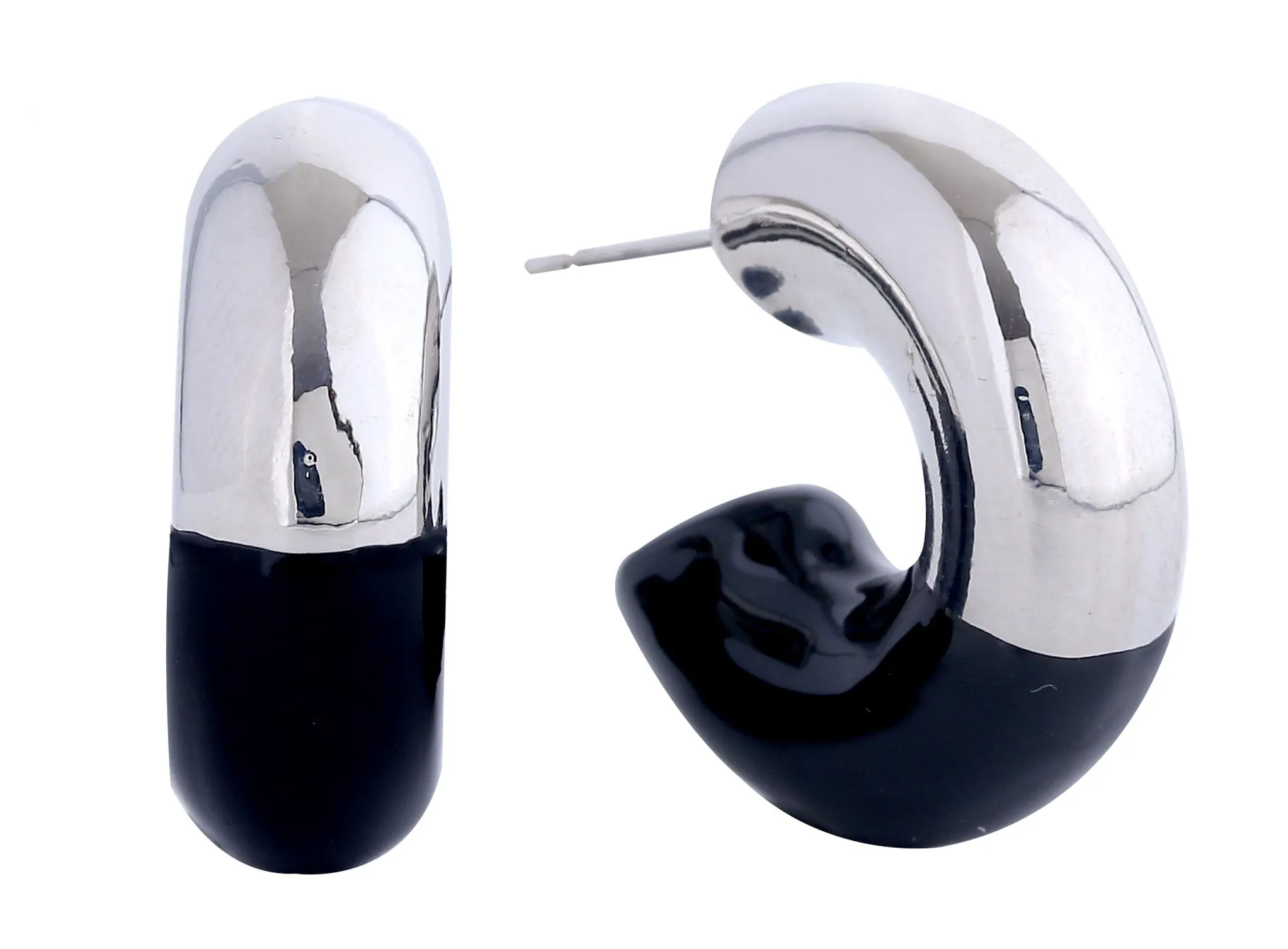 SJE311173 14K Dipped Elegance Arch Hoop Earrings