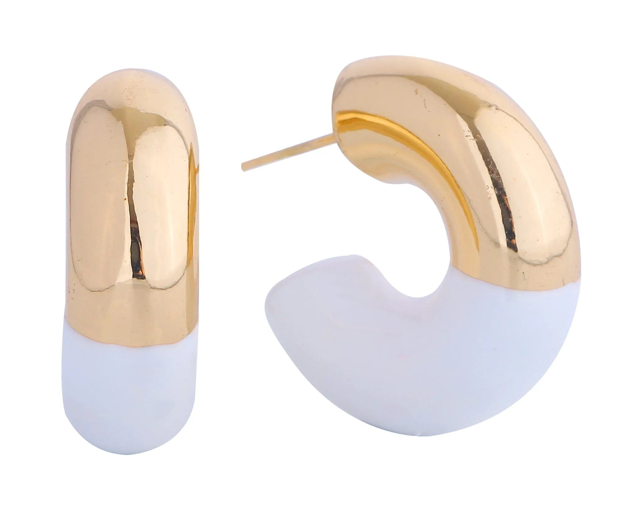 SJE311173 14K Dipped Elegance Arch Hoop Earrings