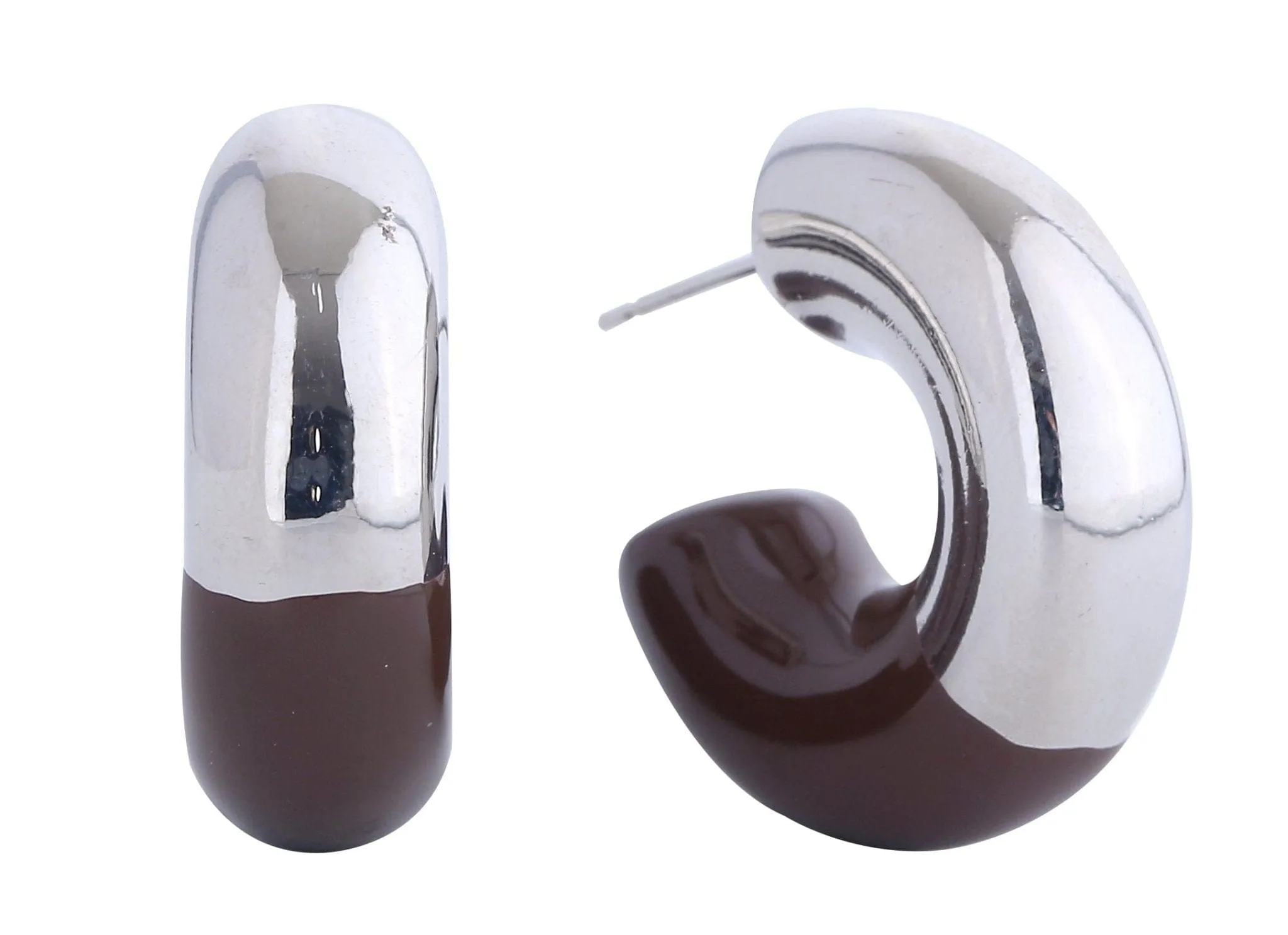 SJE311173 14K Dipped Elegance Arch Hoop Earrings