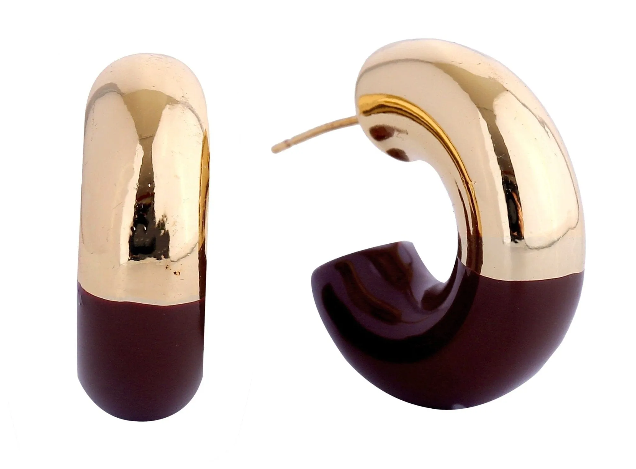 SJE311173 14K Dipped Elegance Arch Hoop Earrings
