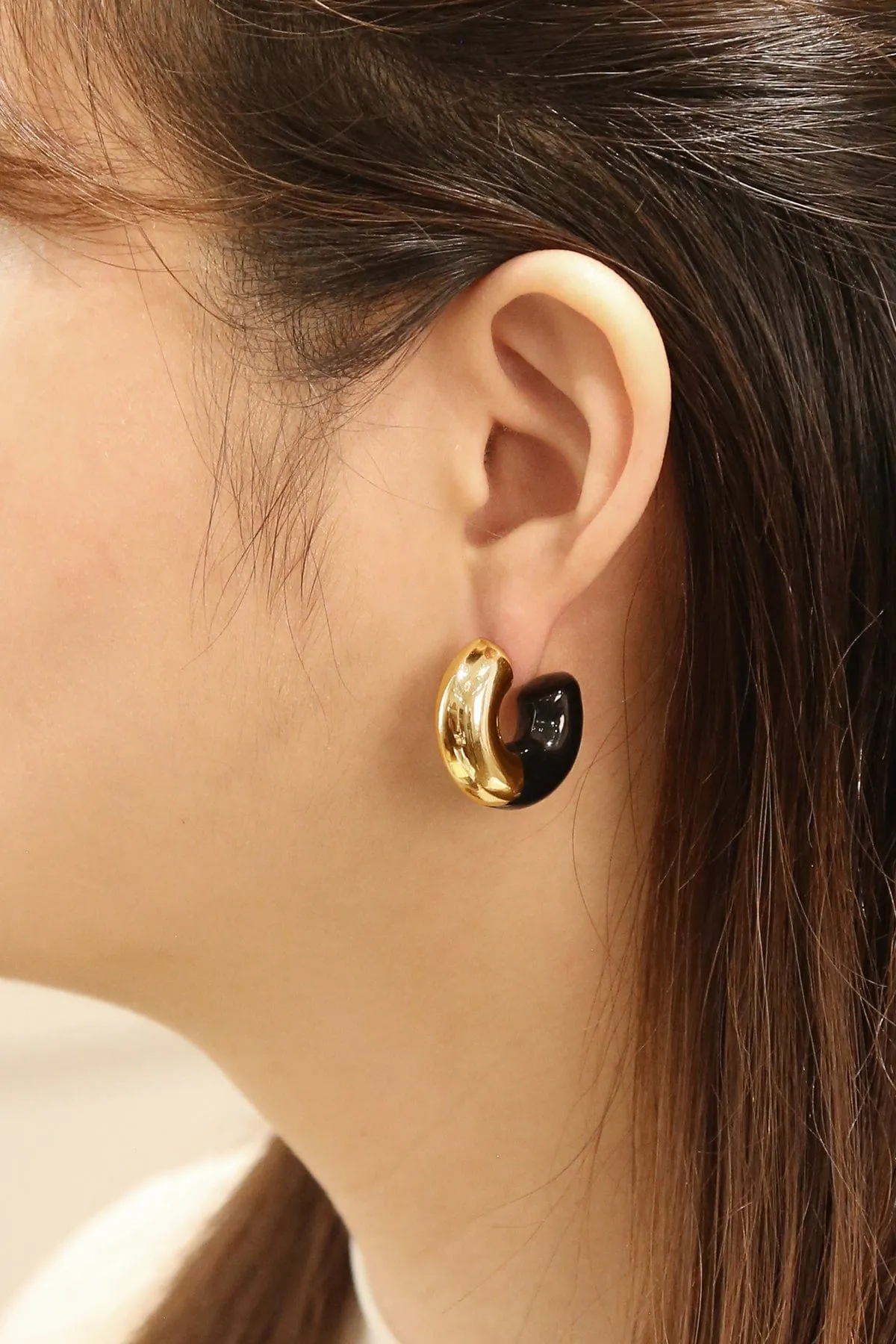 SJE311173 14K Dipped Elegance Arch Hoop Earrings