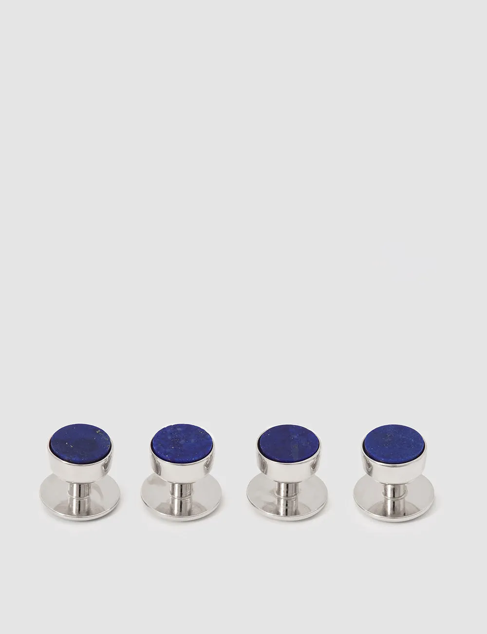 Stone Bow Stud Set in White Rhodium & Lapis Lazuli