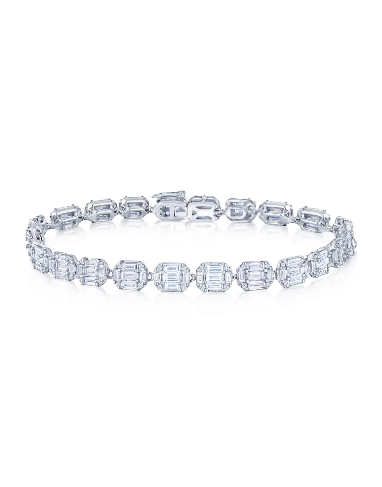 Sunburst Emerald Cut Diamond Bracelet