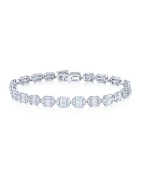 Sunburst Emerald Cut Diamond Bracelet