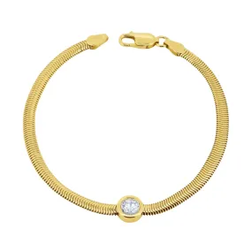 The Italian Flex Chain Bracelet with Diamond Bezel